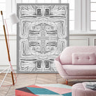 Dynasty-III by Lori Dubois on GIANT ART - white patterns gray border