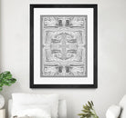 Dynasty-III by Lori Dubois on GIANT ART - white patterns gray border