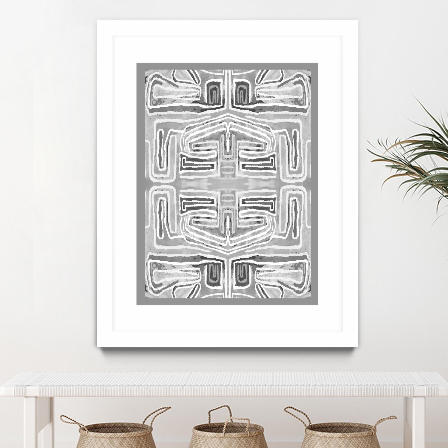 Dynasty-III by Lori Dubois on GIANT ART - white patterns gray border