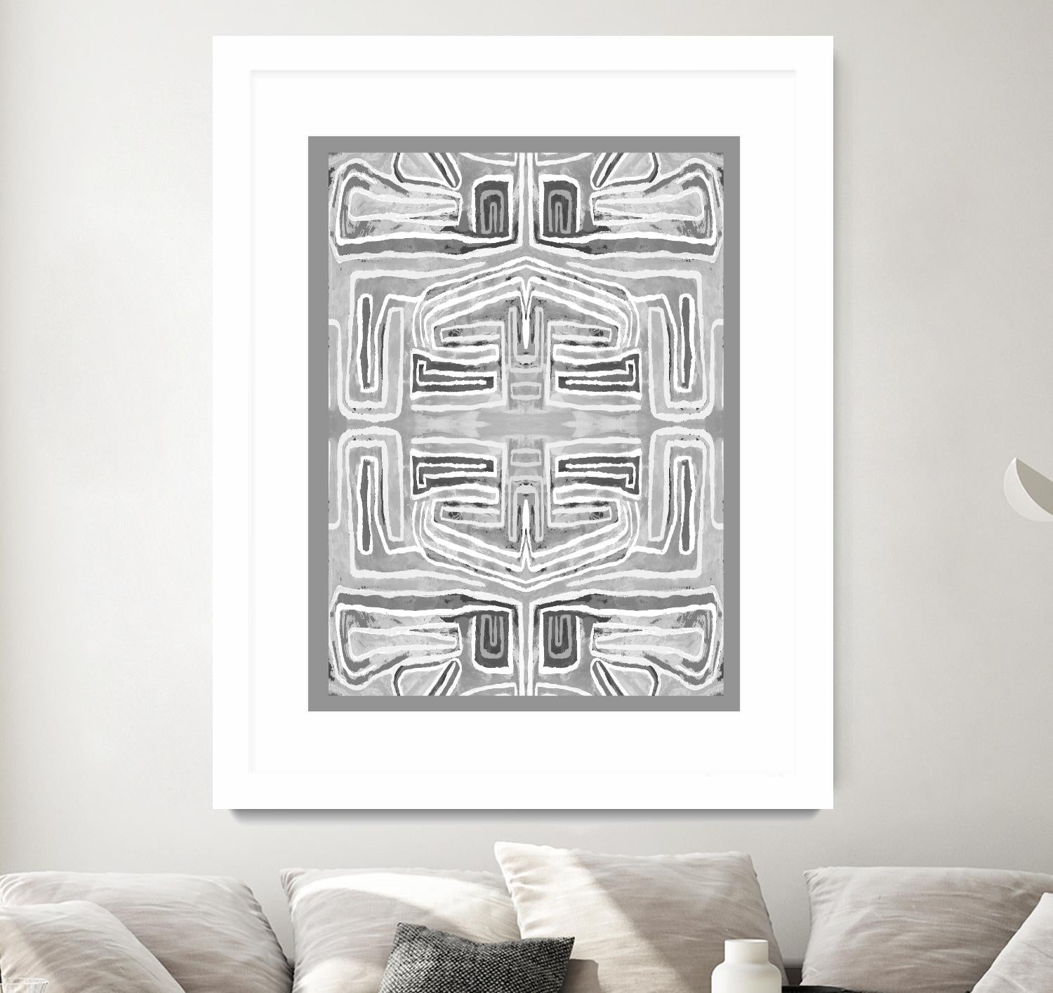 Dynasty-III by Lori Dubois on GIANT ART - white patterns gray border