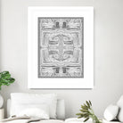 Dynasty-III by Lori Dubois on GIANT ART - white patterns gray border