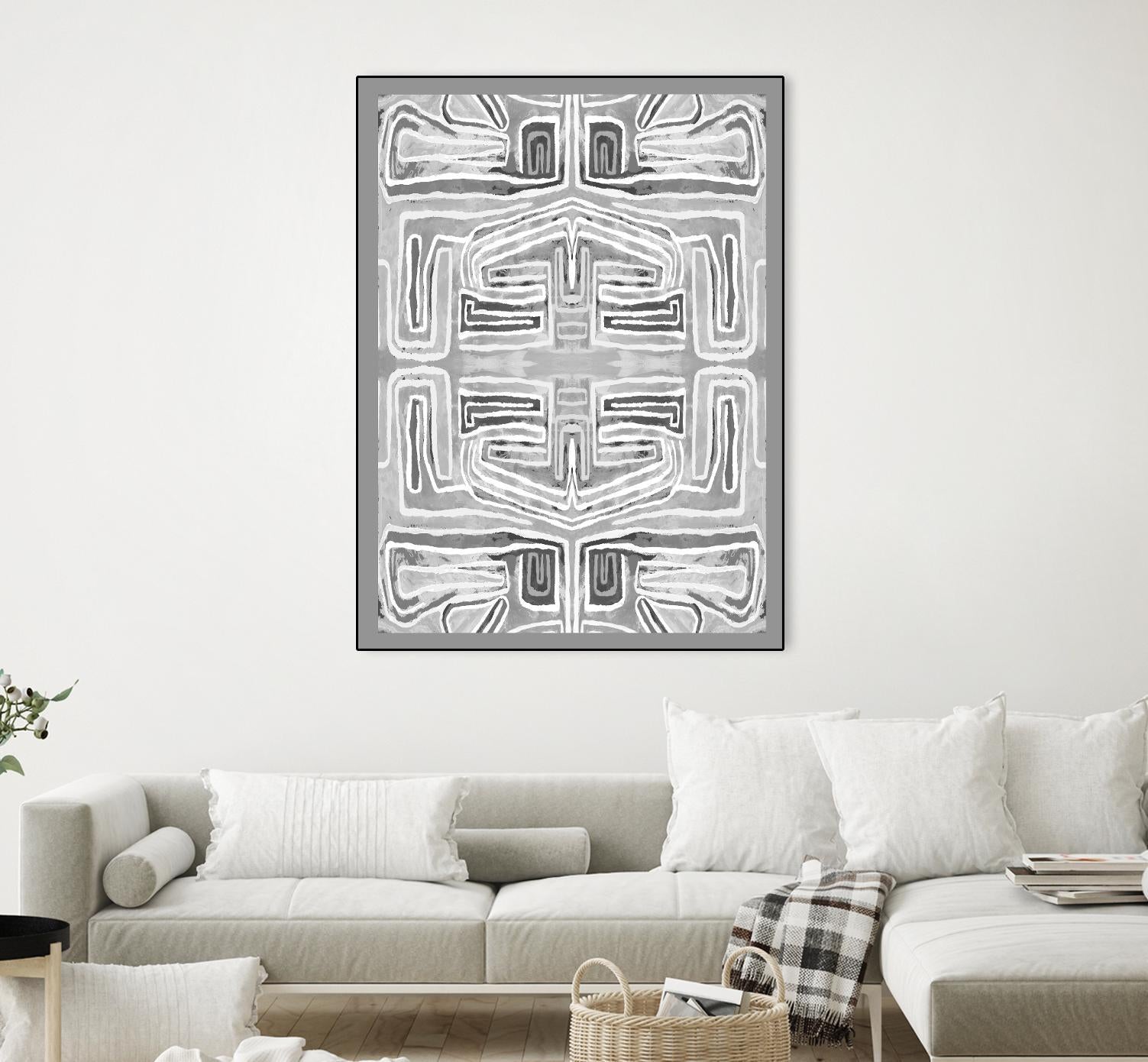 Dynasty-III by Lori Dubois on GIANT ART - white patterns gray border