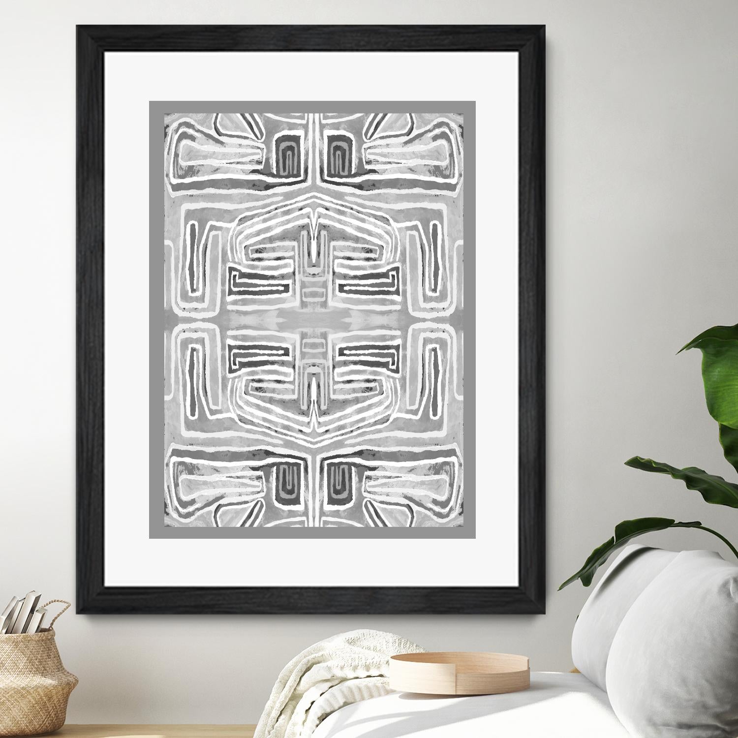 Dynasty-III by Lori Dubois on GIANT ART - white patterns gray border