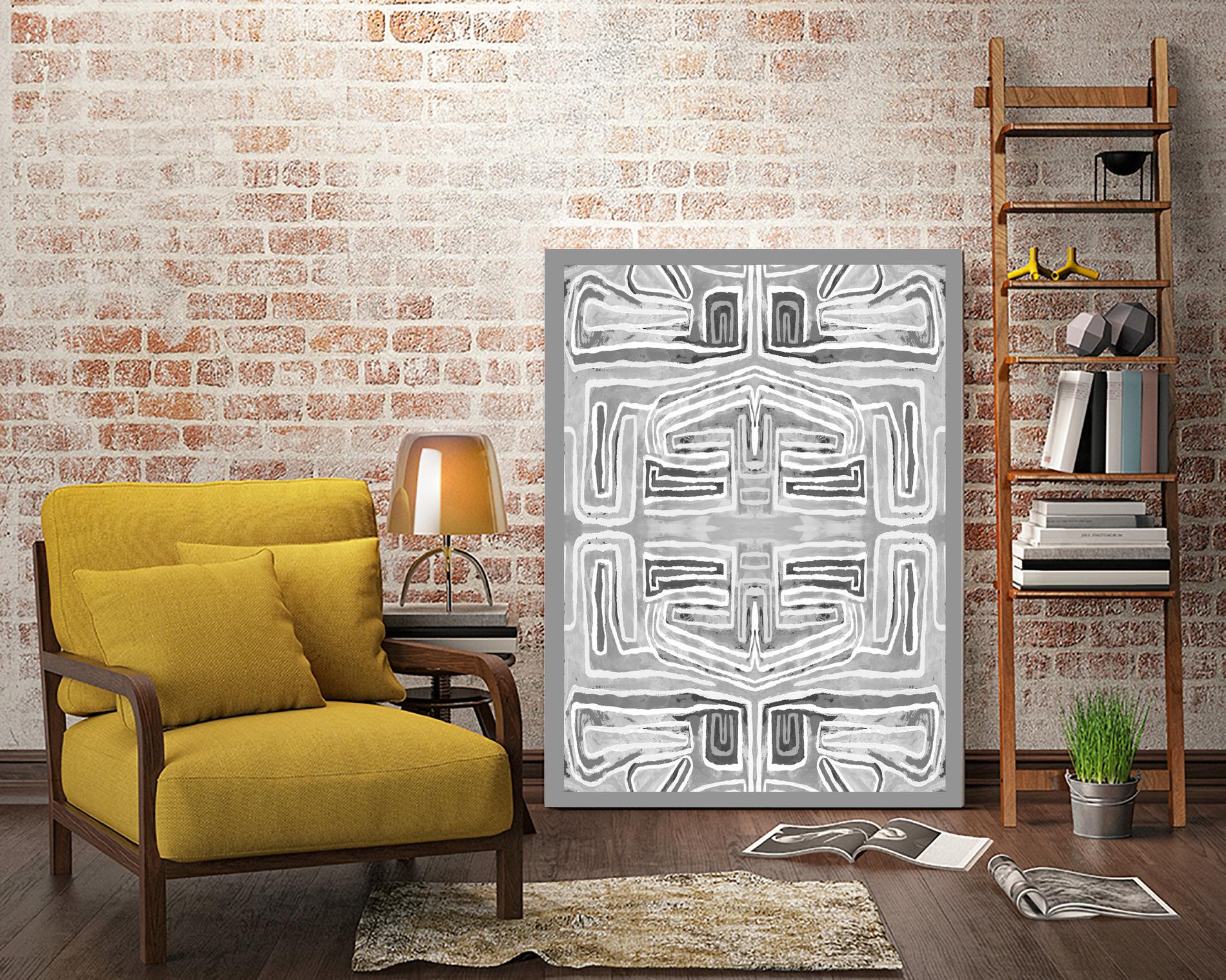Dynasty-III by Lori Dubois on GIANT ART - white patterns gray border