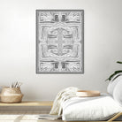 Dynasty-III by Lori Dubois on GIANT ART - white patterns gray border
