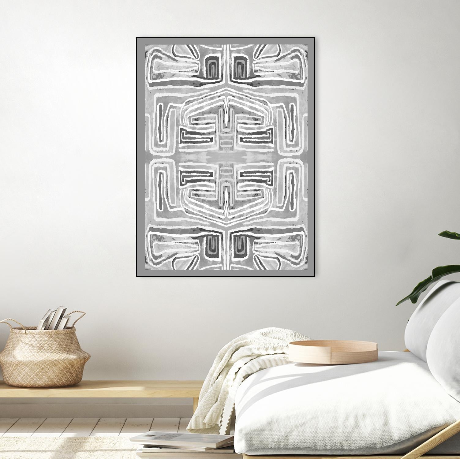 Dynasty-III by Lori Dubois on GIANT ART - white patterns gray border