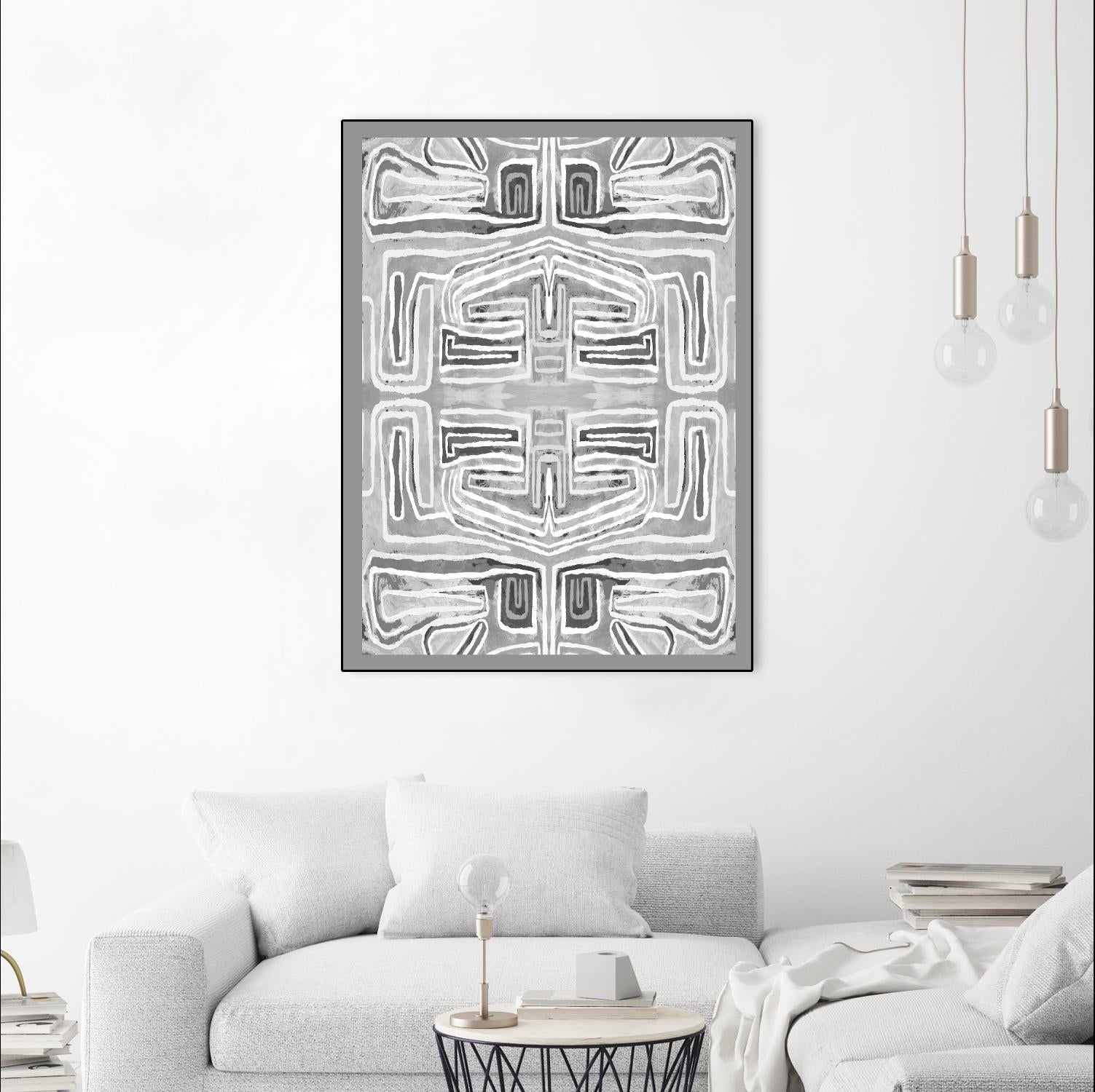Dynasty-III by Lori Dubois on GIANT ART - white patterns gray border