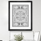 Dynasty-III by Lori Dubois on GIANT ART - white patterns gray border