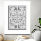 Dynasty-III by Lori Dubois on GIANT ART - white patterns gray border