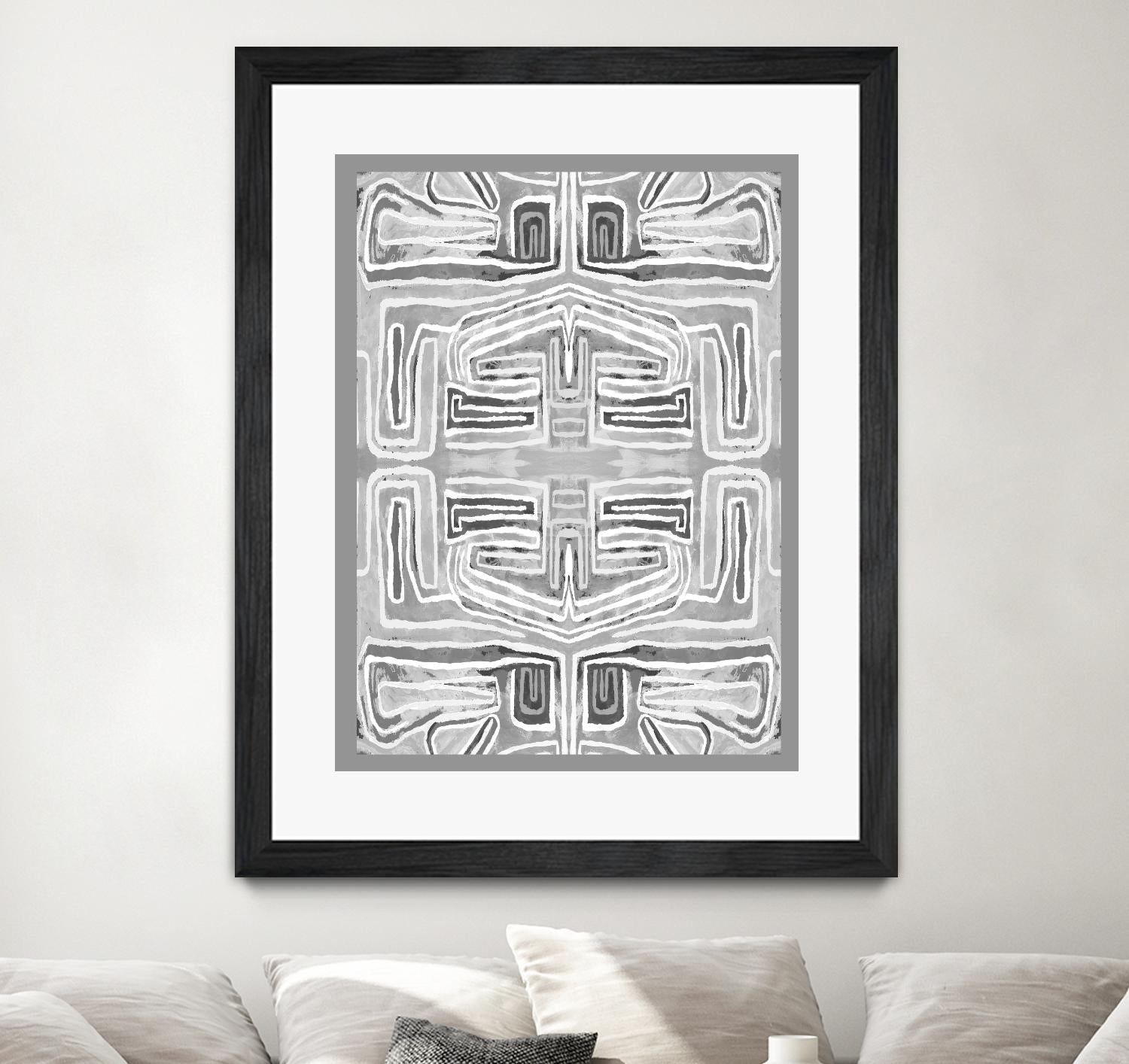 Dynasty-III by Lori Dubois on GIANT ART - white patterns gray border