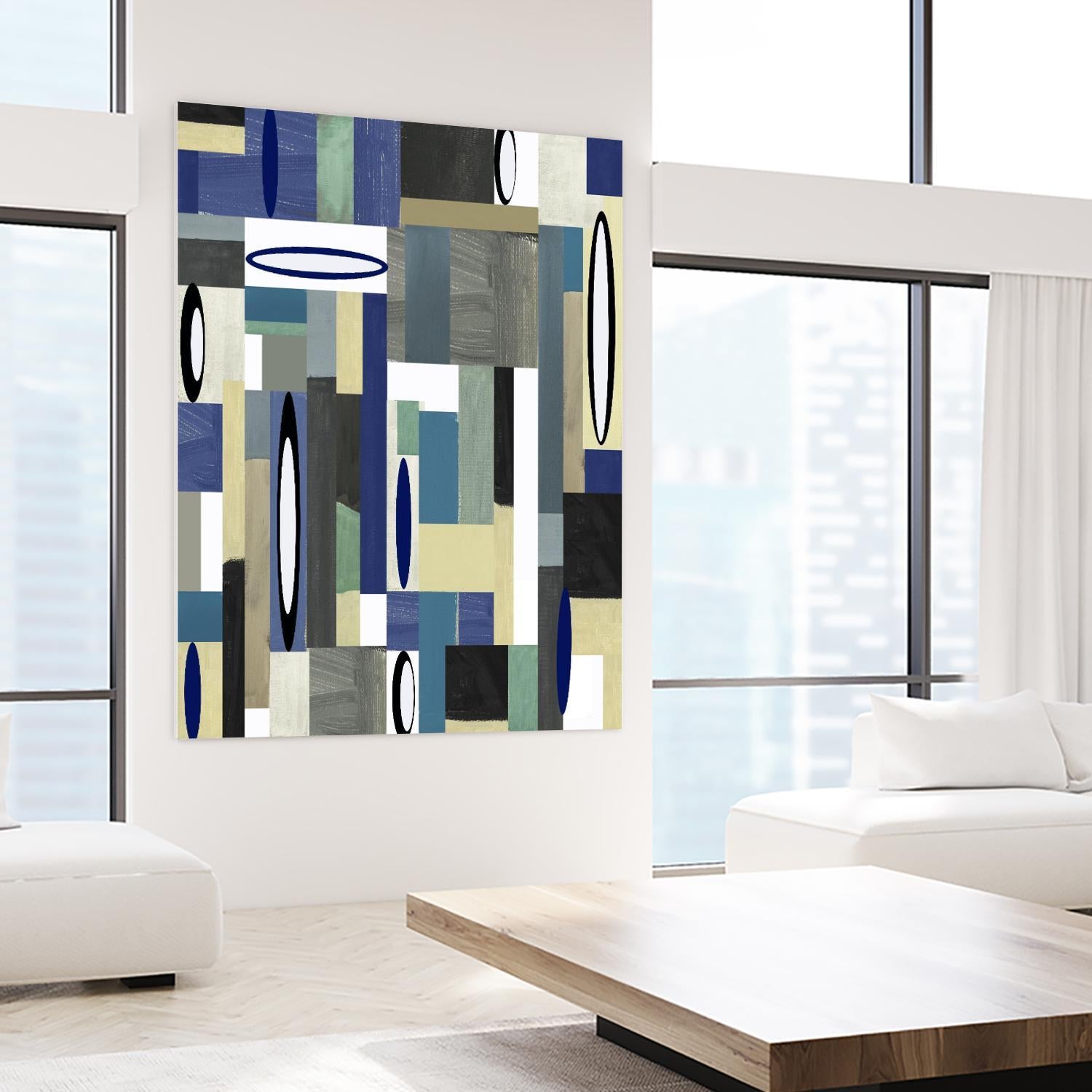 MercuryBlue-II by Lori Dubois on GIANT ART - blue linear black & white