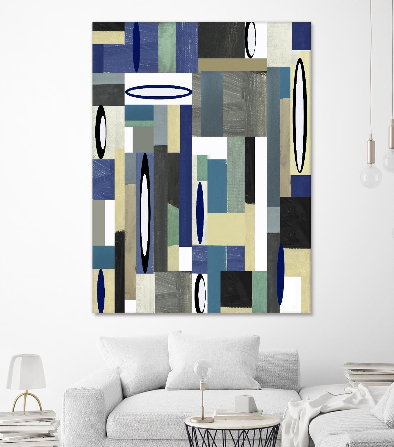 MercuryBlue-II by Lori Dubois on GIANT ART - blue linear black & white