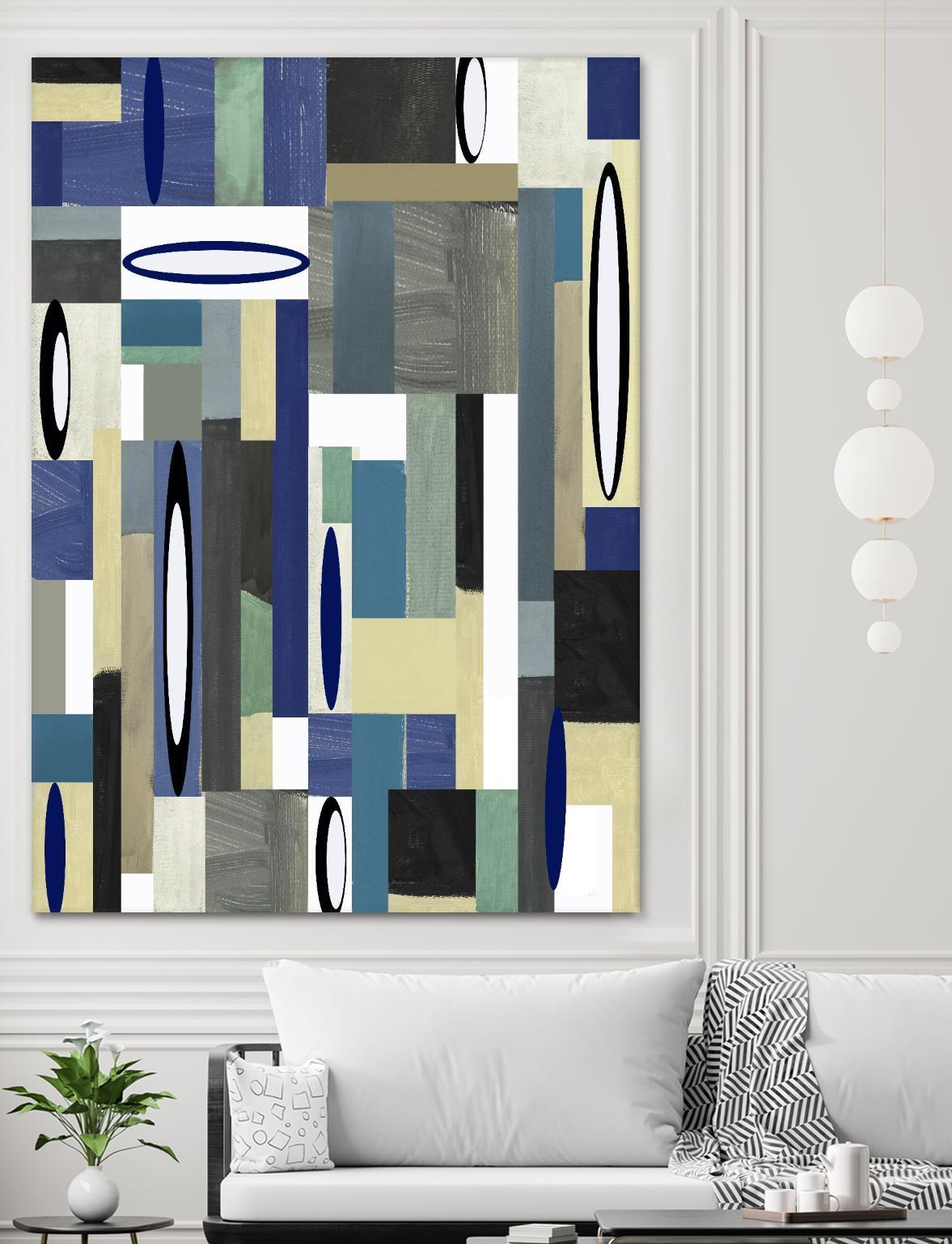 MercuryBlue-II by Lori Dubois on GIANT ART - blue linear black & white