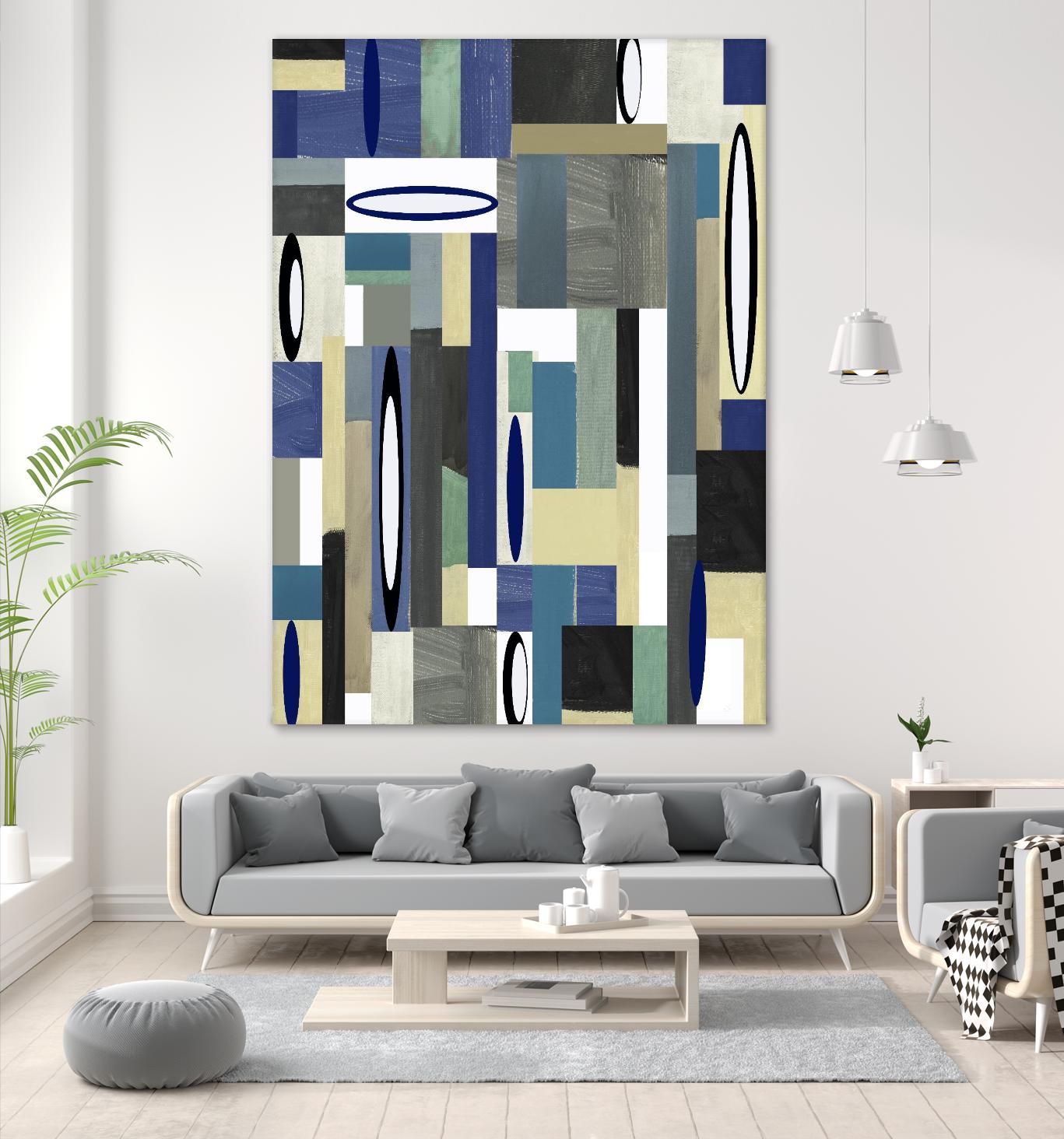 MercuryBlue-II by Lori Dubois on GIANT ART - blue linear black & white