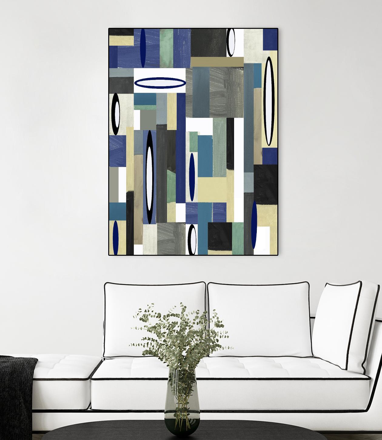 MercuryBlue-II by Lori Dubois on GIANT ART - blue linear black & white