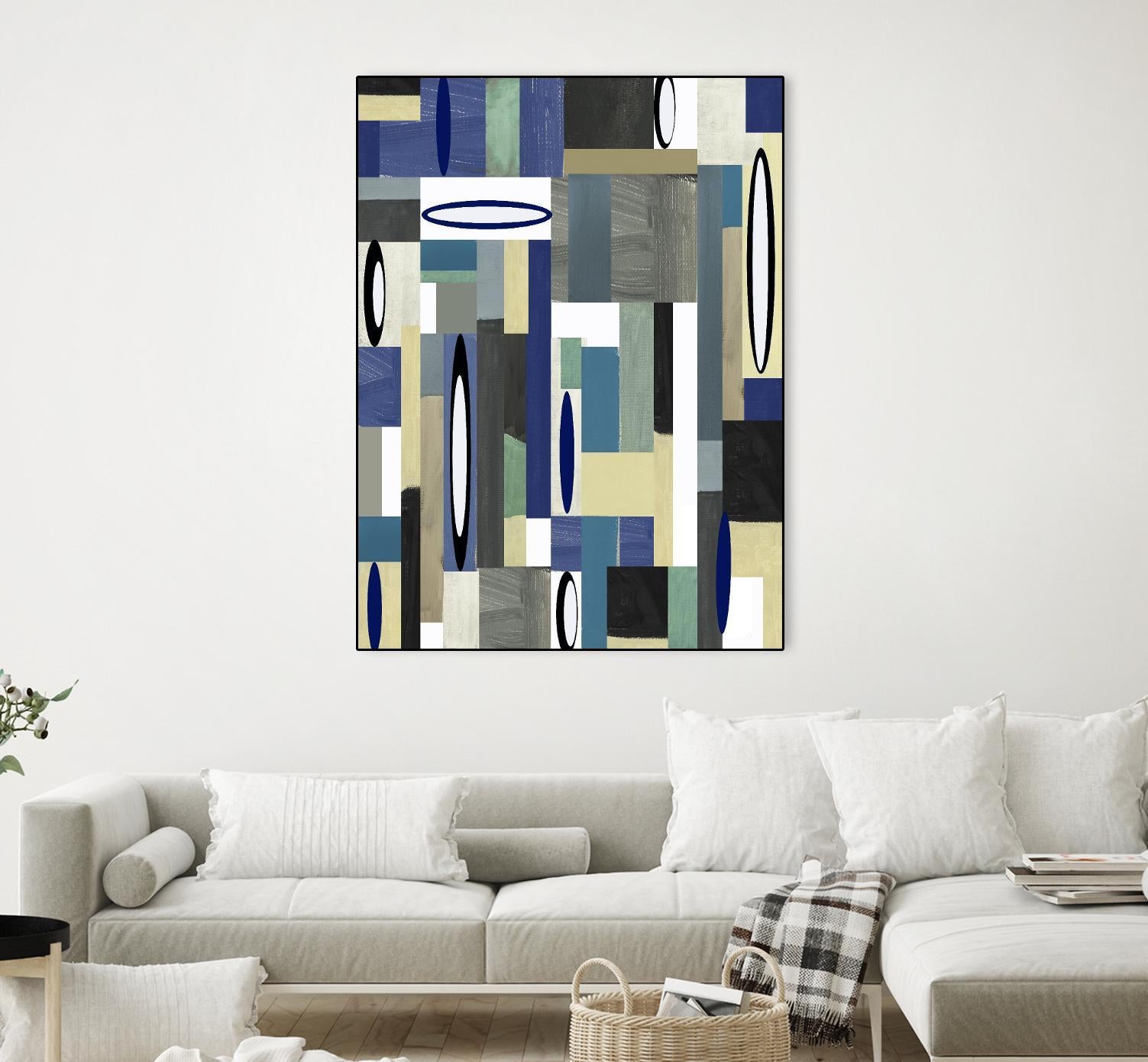 MercuryBlue-II by Lori Dubois on GIANT ART - blue linear black & white