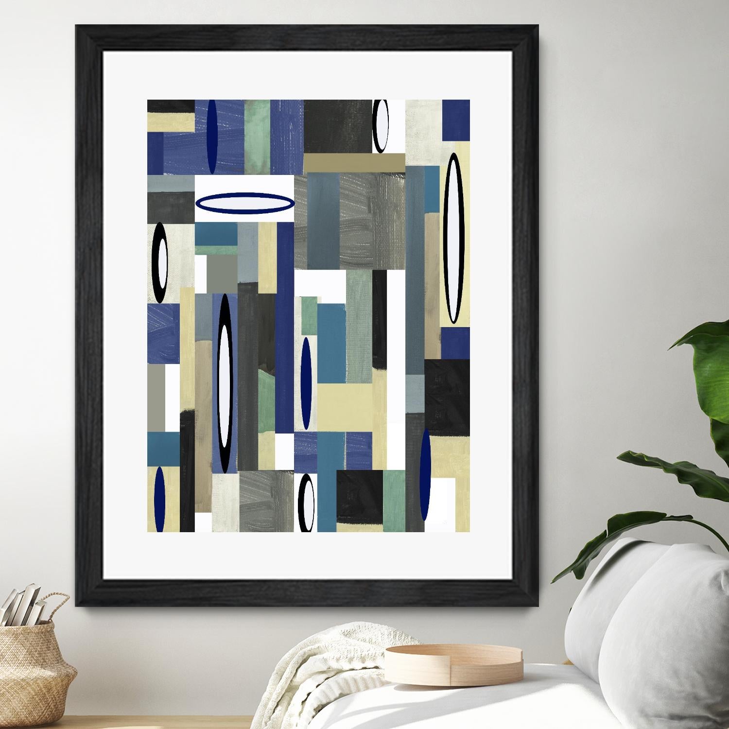 MercuryBlue-II by Lori Dubois on GIANT ART - beige linear artiste québécois