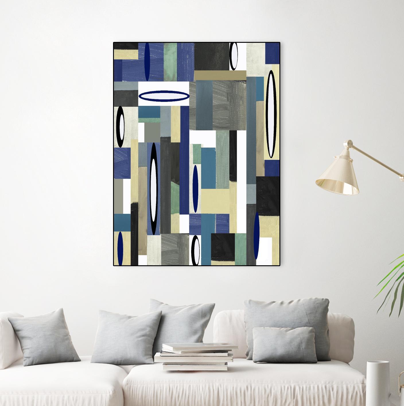 MercuryBlue-II by Lori Dubois on GIANT ART - blue linear black & white