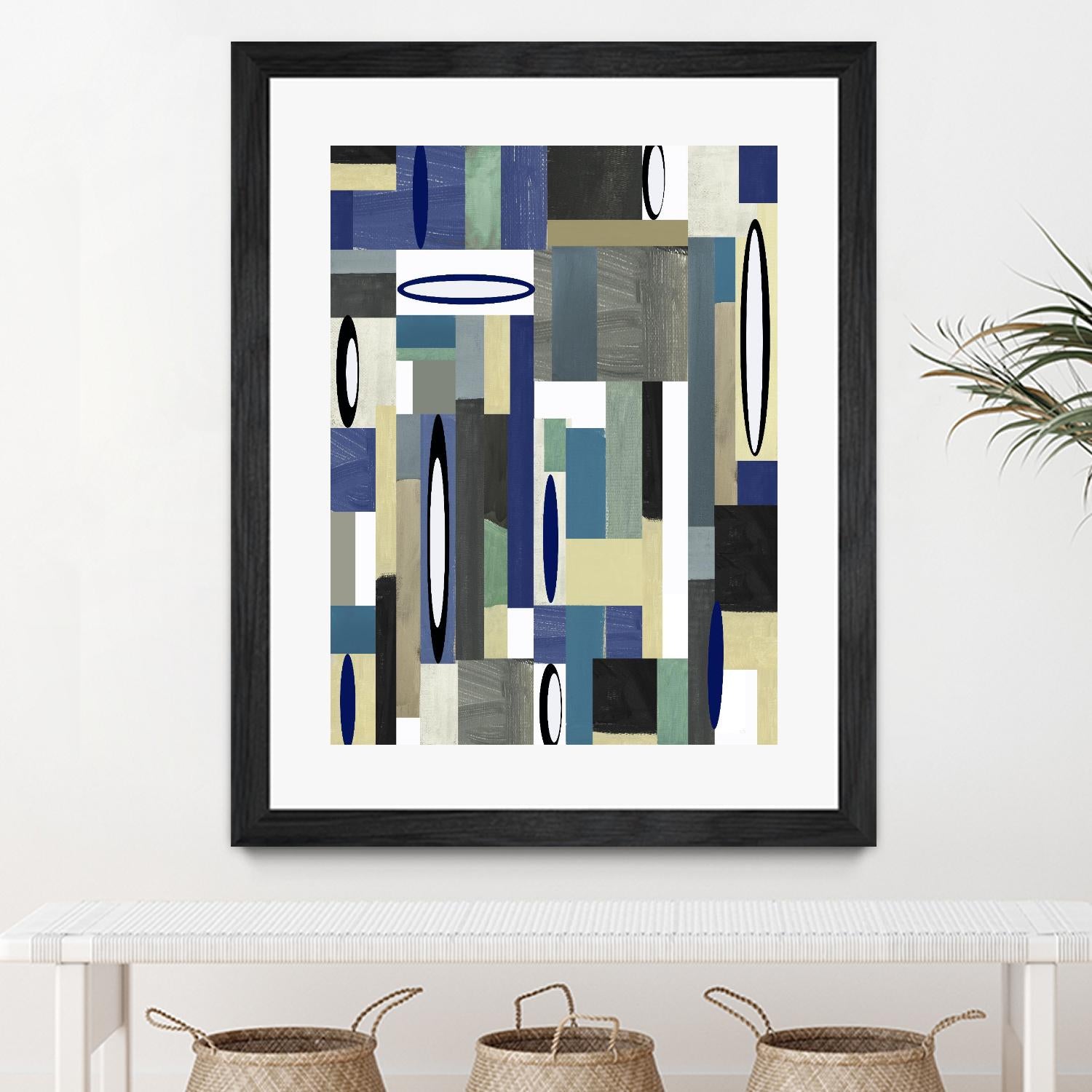 MercuryBlue-II by Lori Dubois on GIANT ART - beige linear artiste québécois