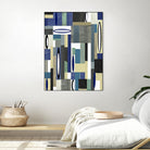 MercuryBlue-II by Lori Dubois on GIANT ART - blue linear black & white