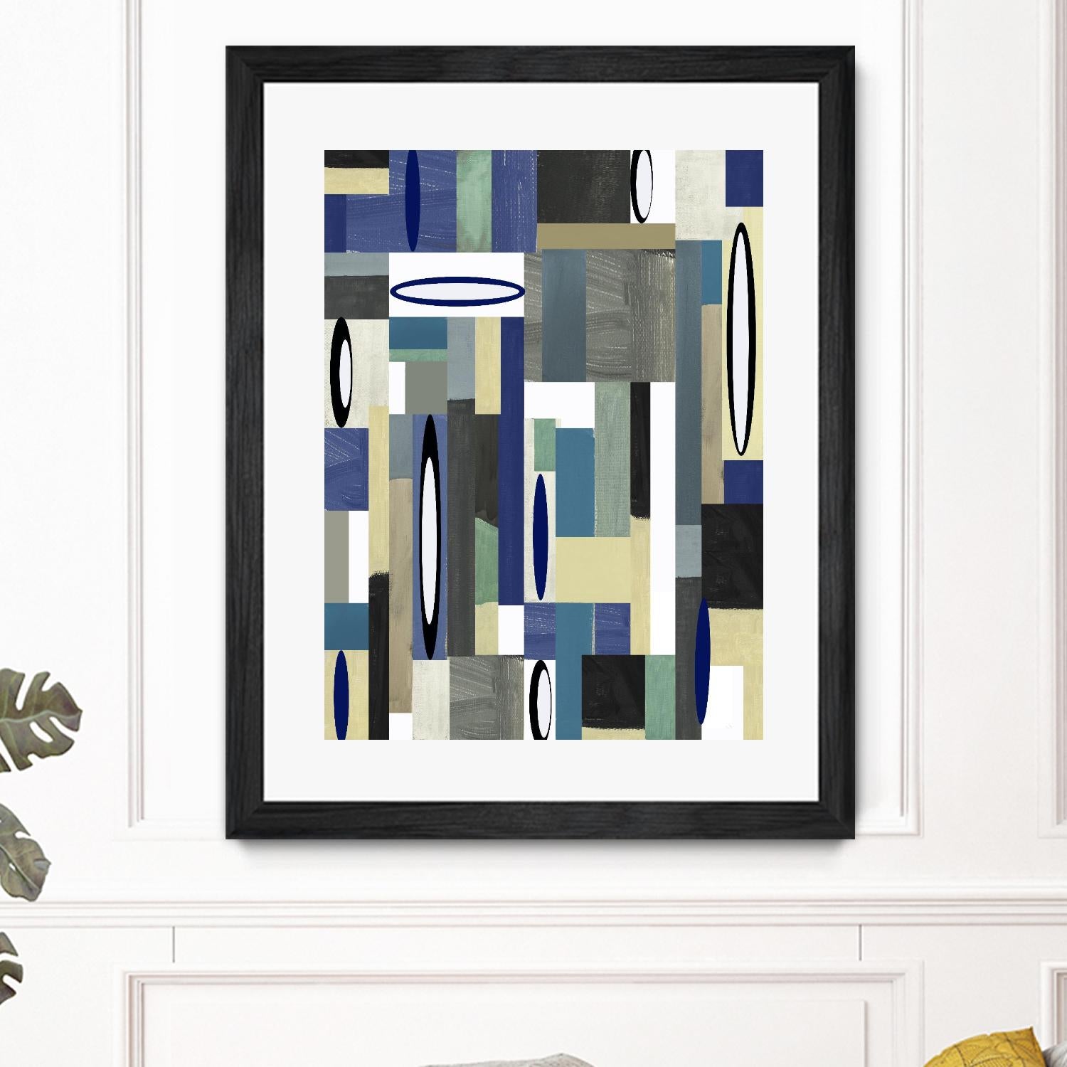 MercuryBlue-II by Lori Dubois on GIANT ART - beige linear artiste québécois