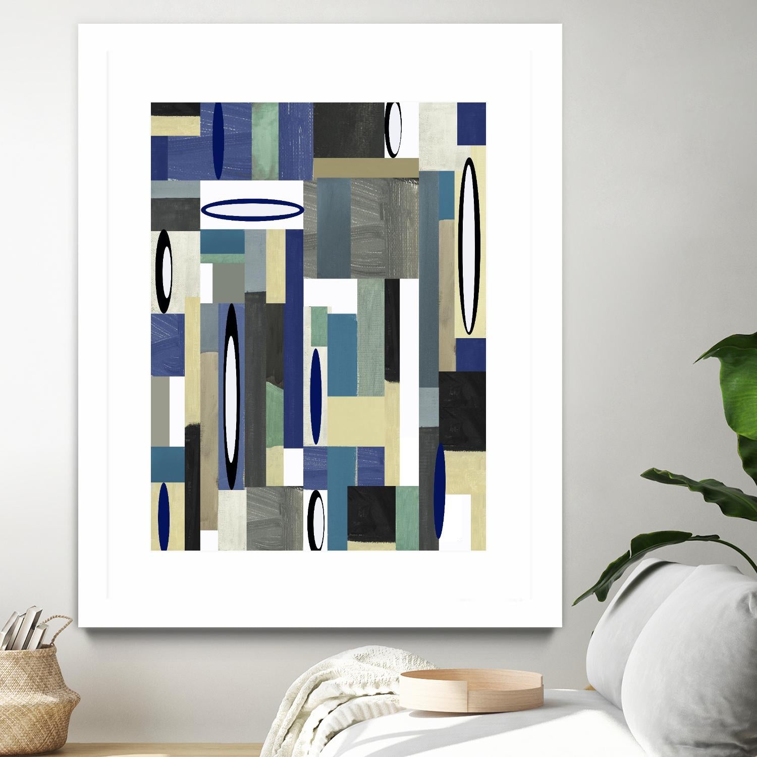 MercuryBlue-II by Lori Dubois on GIANT ART - beige linear artiste québécois