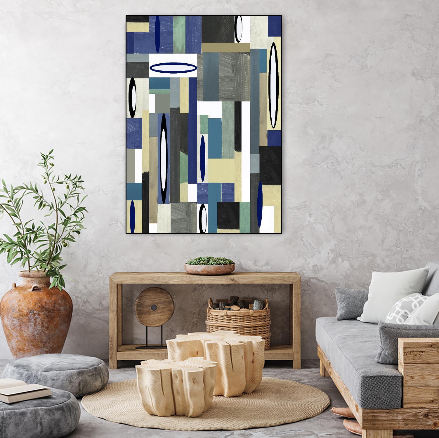 MercuryBlue-II by Lori Dubois on GIANT ART - blue linear black & white