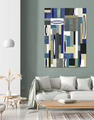 MercuryBlue-II by Lori Dubois on GIANT ART - beige linear artiste québécois