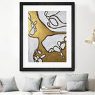 Mocha Latte -Gold - 1 by Lori Dubois on GIANT ART - gold linear artistes du québec