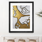 Mocha Latte -Gold - 1 by Lori Dubois on GIANT ART - gold linear artistes du québec