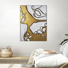 Mocha Latte -Gold - 1 by Lori Dubois on GIANT ART - gold linear