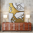 Mocha Latte -Gold - 1 by Lori Dubois on GIANT ART - gold linear artistes du québec