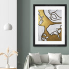 Mocha Latte -Gold - 1 by Lori Dubois on GIANT ART - gold linear artistes du québec