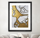 Mocha Latte -Gold - 1 by Lori Dubois on GIANT ART - gold linear artistes du québec