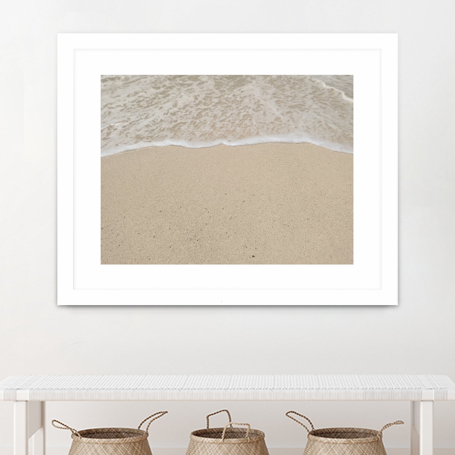 Where the ocean meets  by Jennifer  Cheng on GIANT ART - beige costal