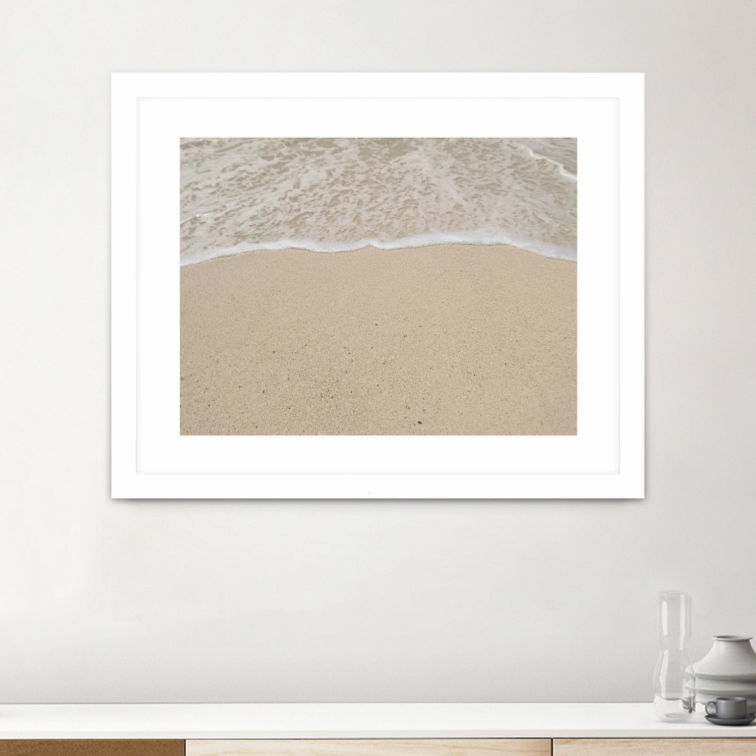 Where the ocean meets  by Jennifer  Cheng on GIANT ART - beige costal