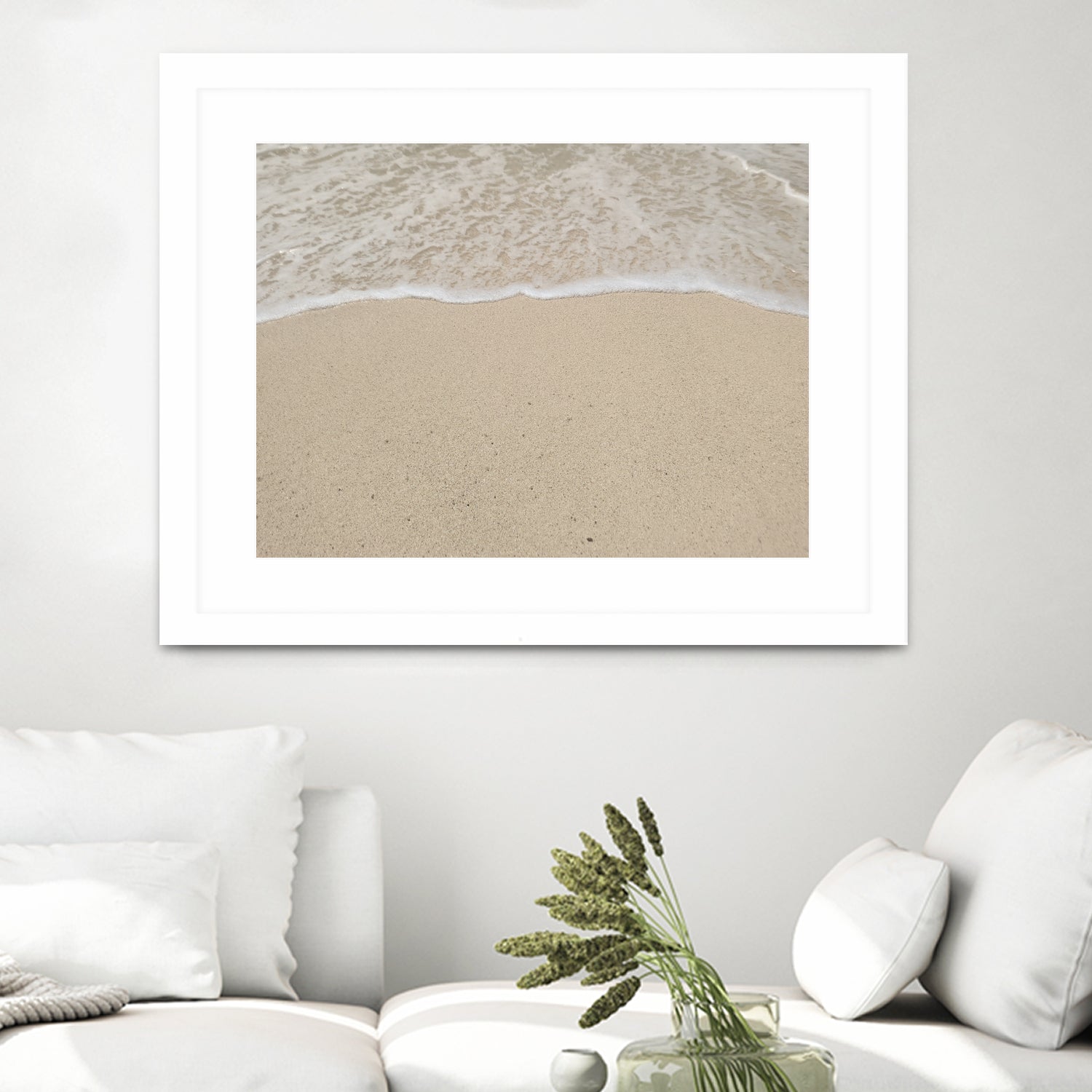 Where the ocean meets  by Jennifer  Cheng on GIANT ART - beige costal