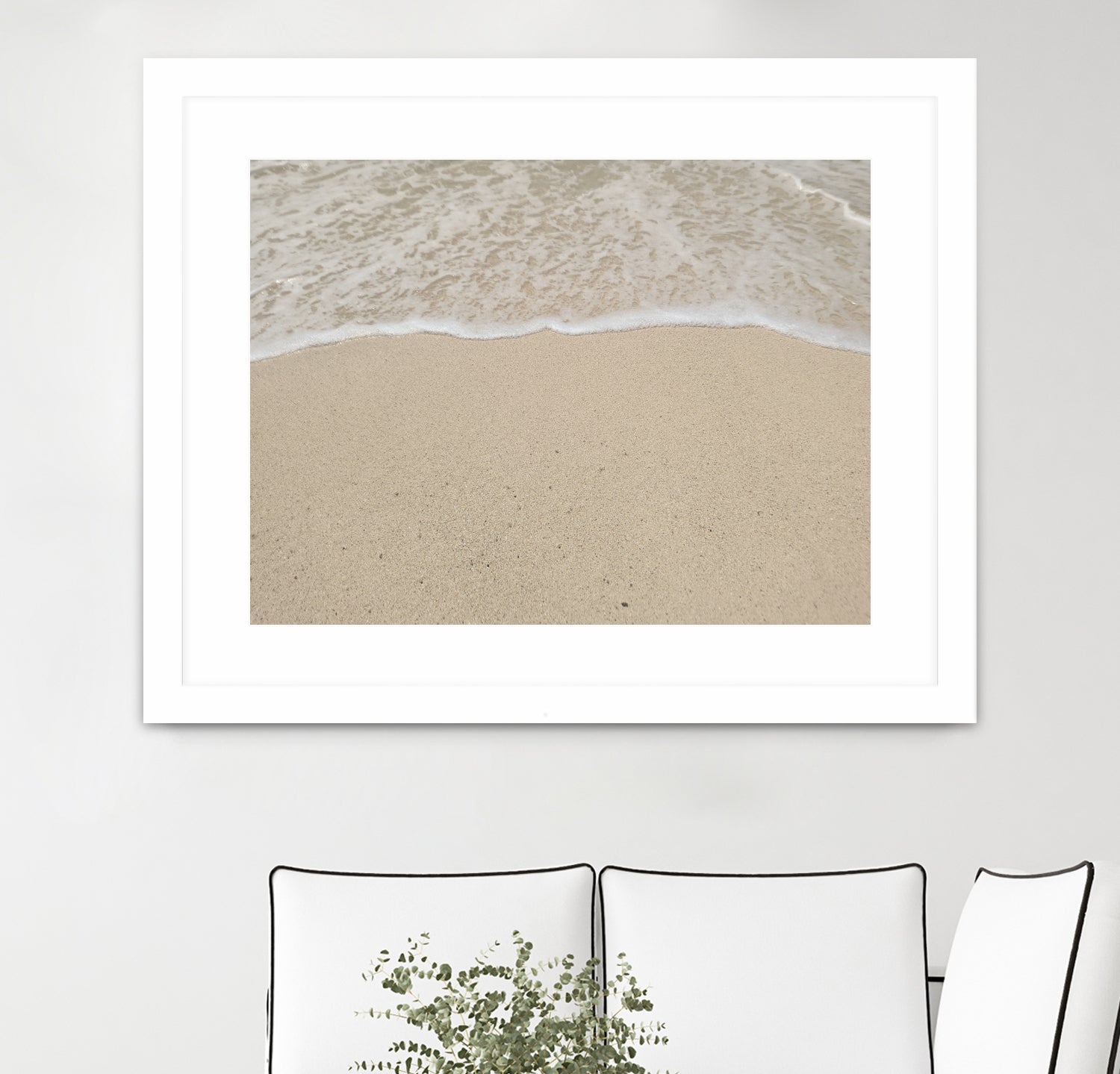 Where the ocean meets  by Jennifer  Cheng on GIANT ART - beige costal