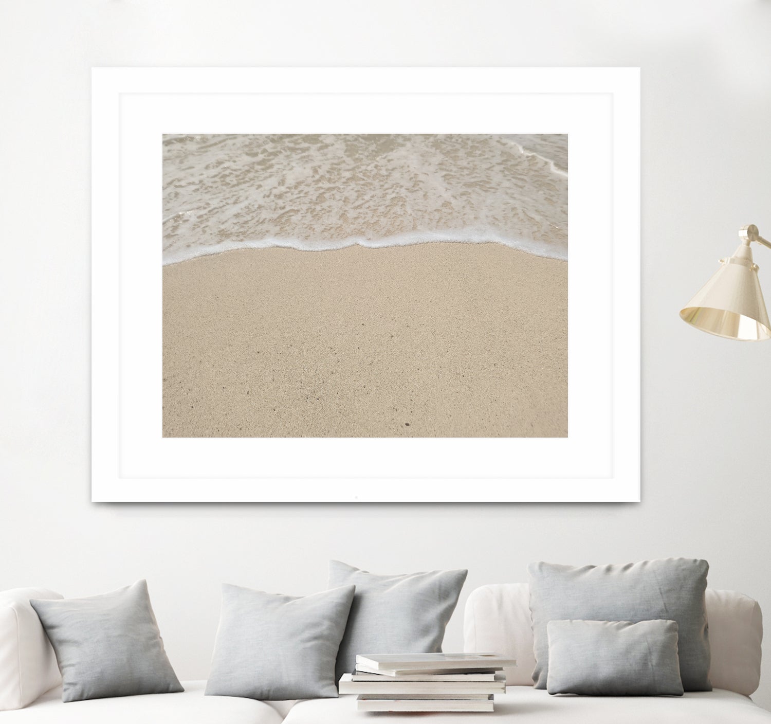 Where the ocean meets  by Jennifer  Cheng on GIANT ART - beige costal