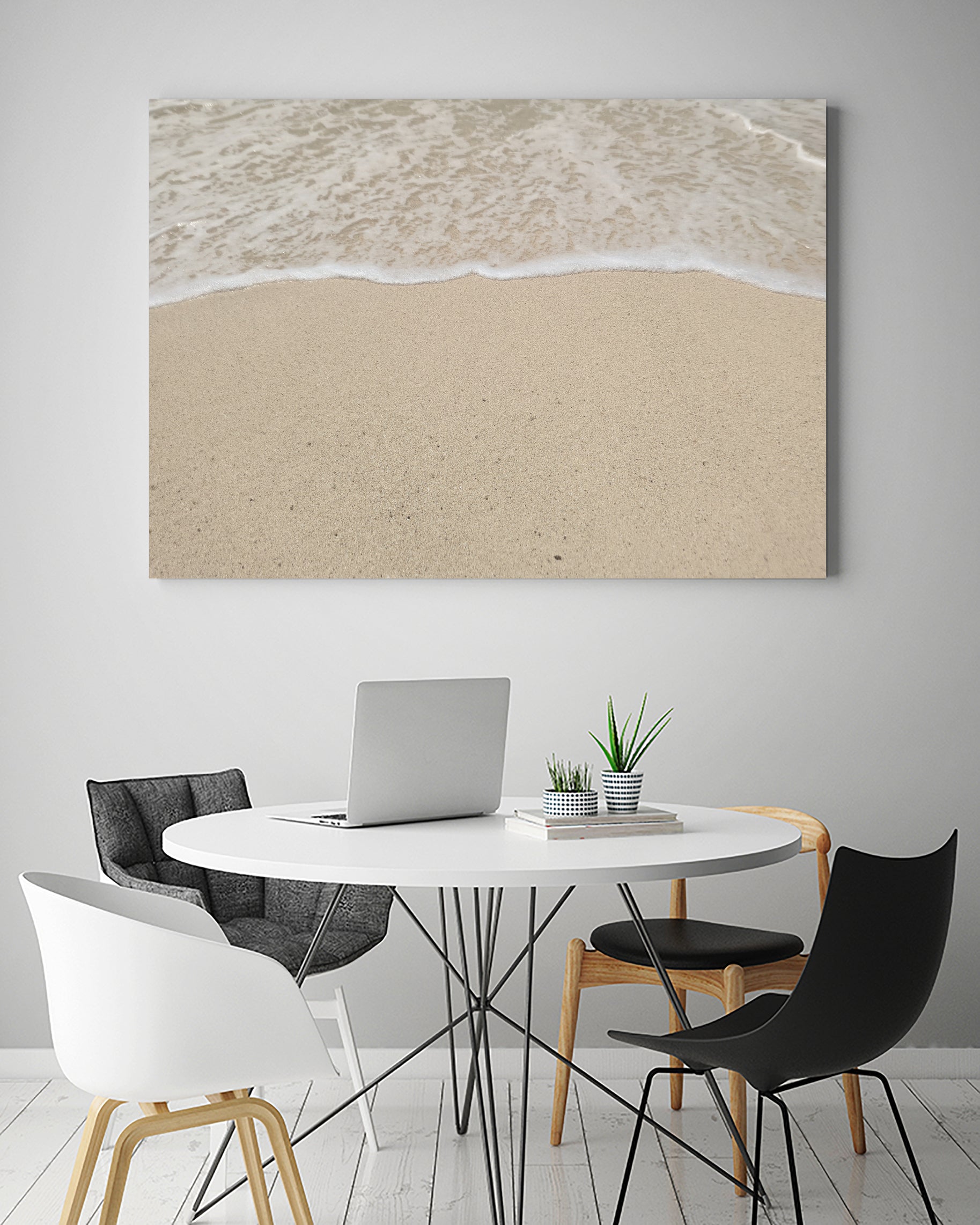 Where the ocean meets  by Jennifer  Cheng on GIANT ART - beige costal
