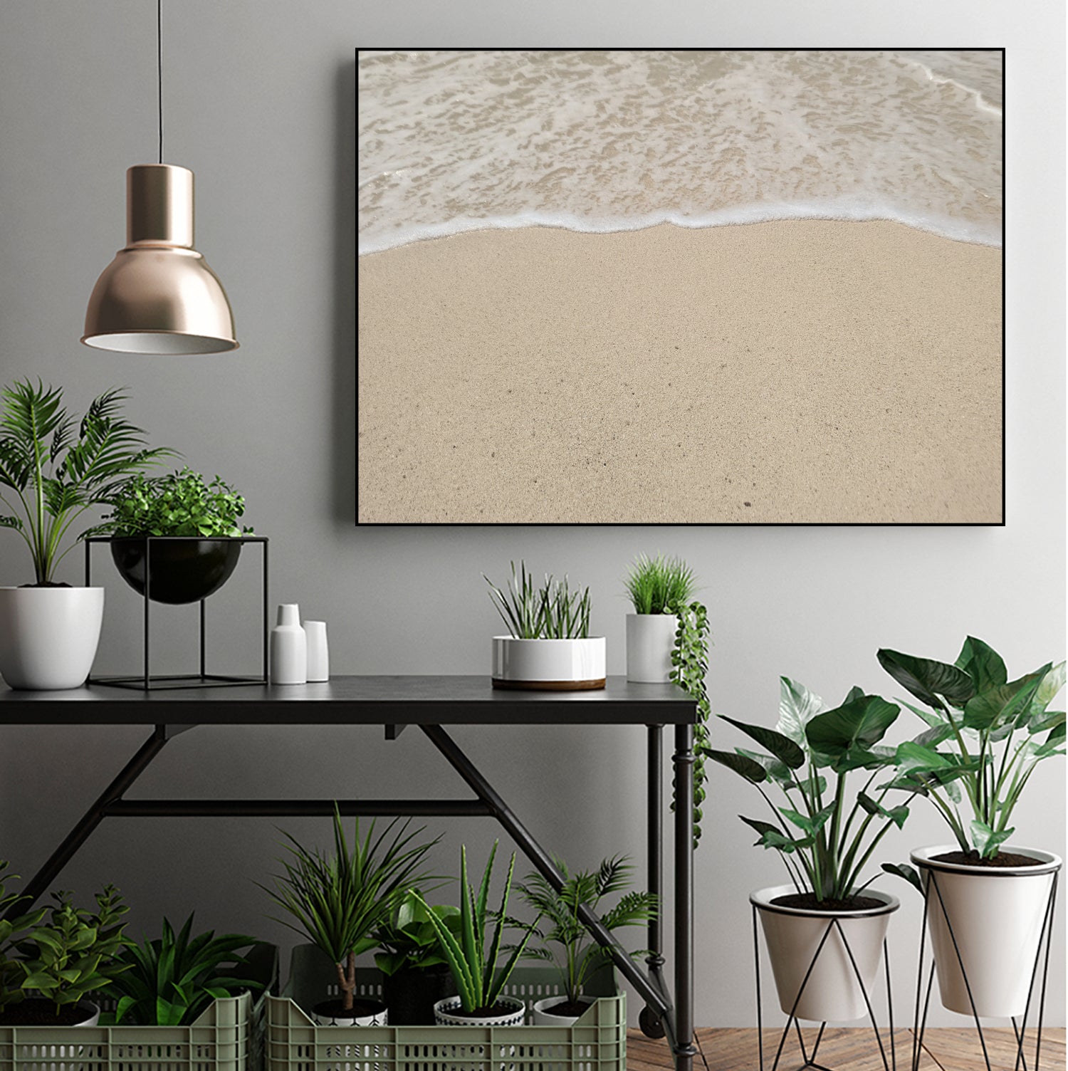 Where the ocean meets  by Jennifer  Cheng on GIANT ART - beige costal