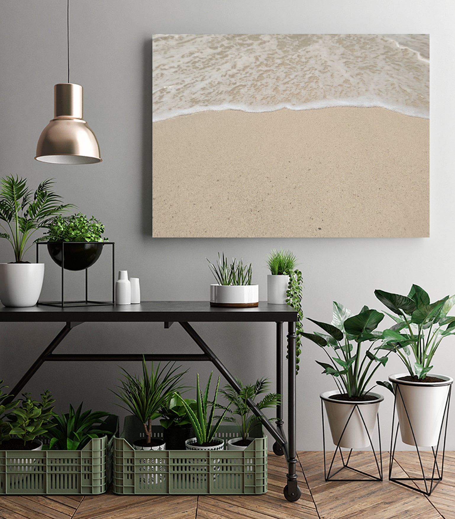 Where the ocean meets  by Jennifer  Cheng on GIANT ART - beige costal