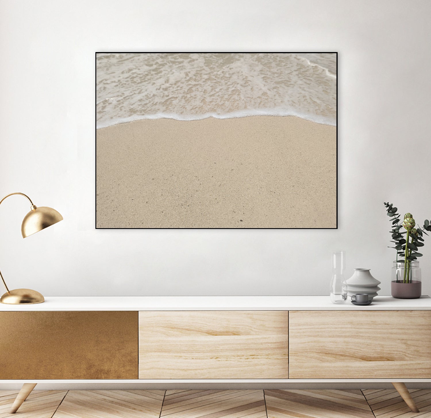 Where the ocean meets  by Jennifer  Cheng on GIANT ART - beige costal