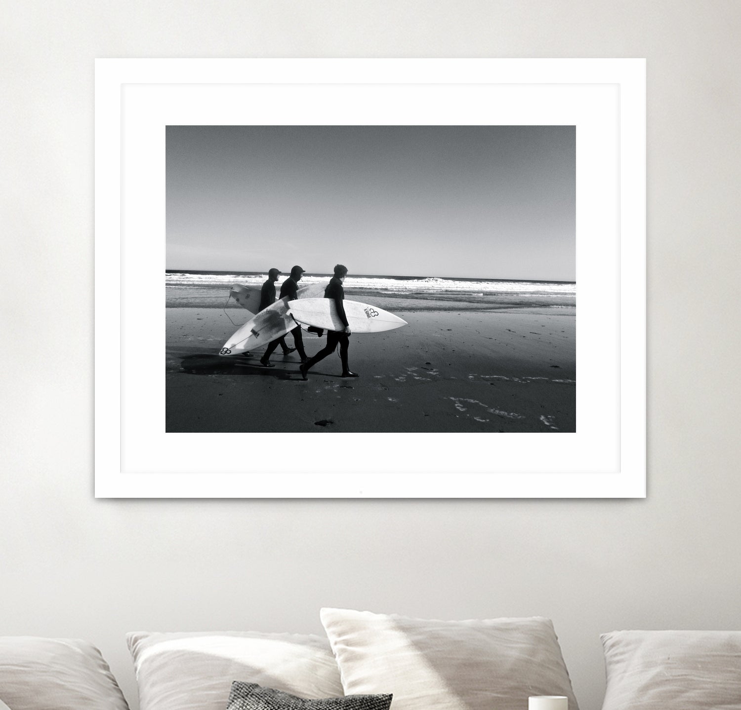 Surfers III by Pauline Aubut on GIANT ART - white coastal  sand