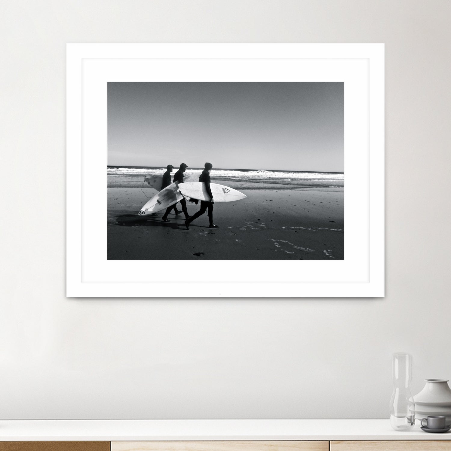 Surfers III by Pauline Aubut on GIANT ART - white coastal  sand