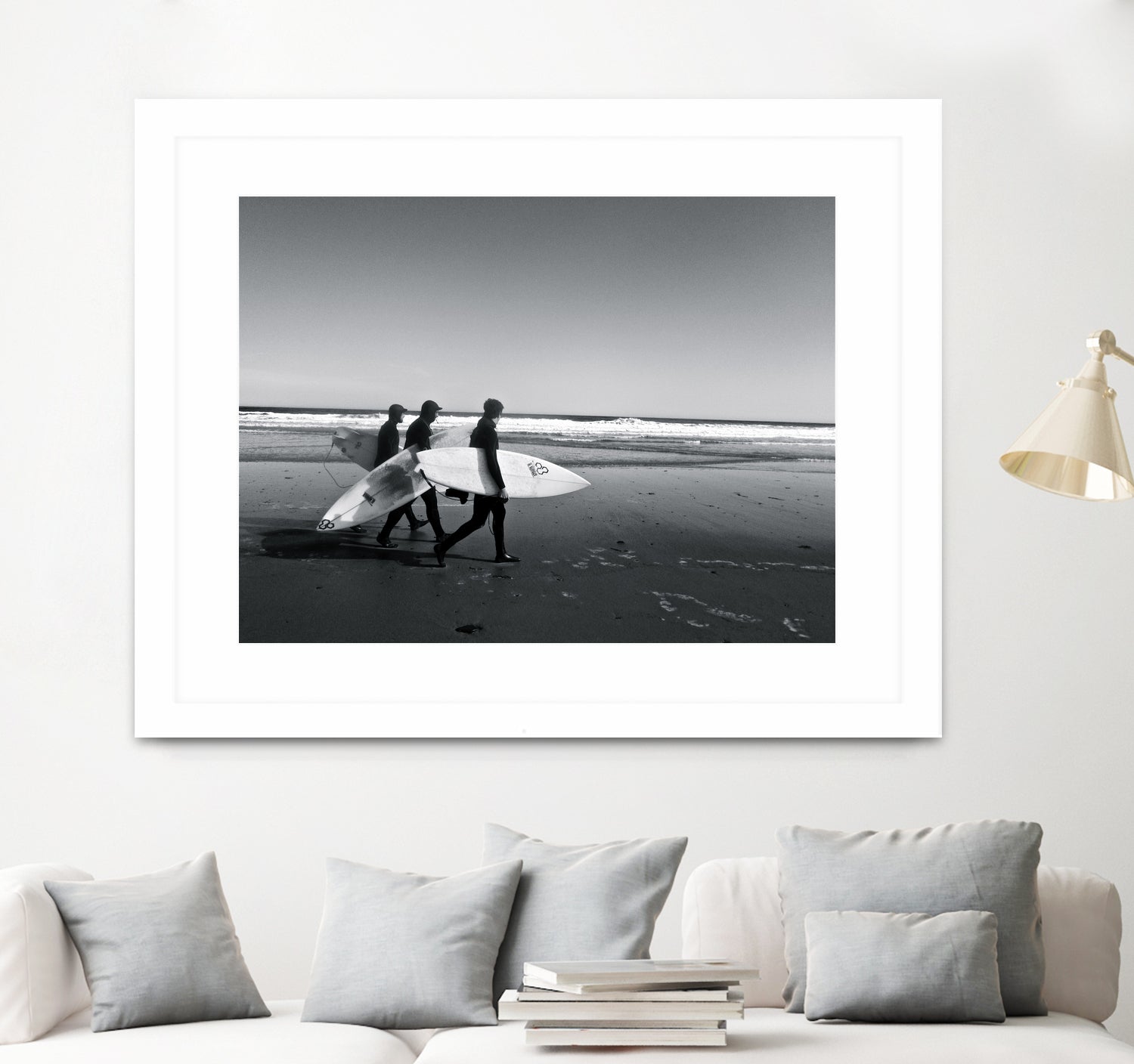 Surfers III by Pauline Aubut on GIANT ART - white coastal  sand