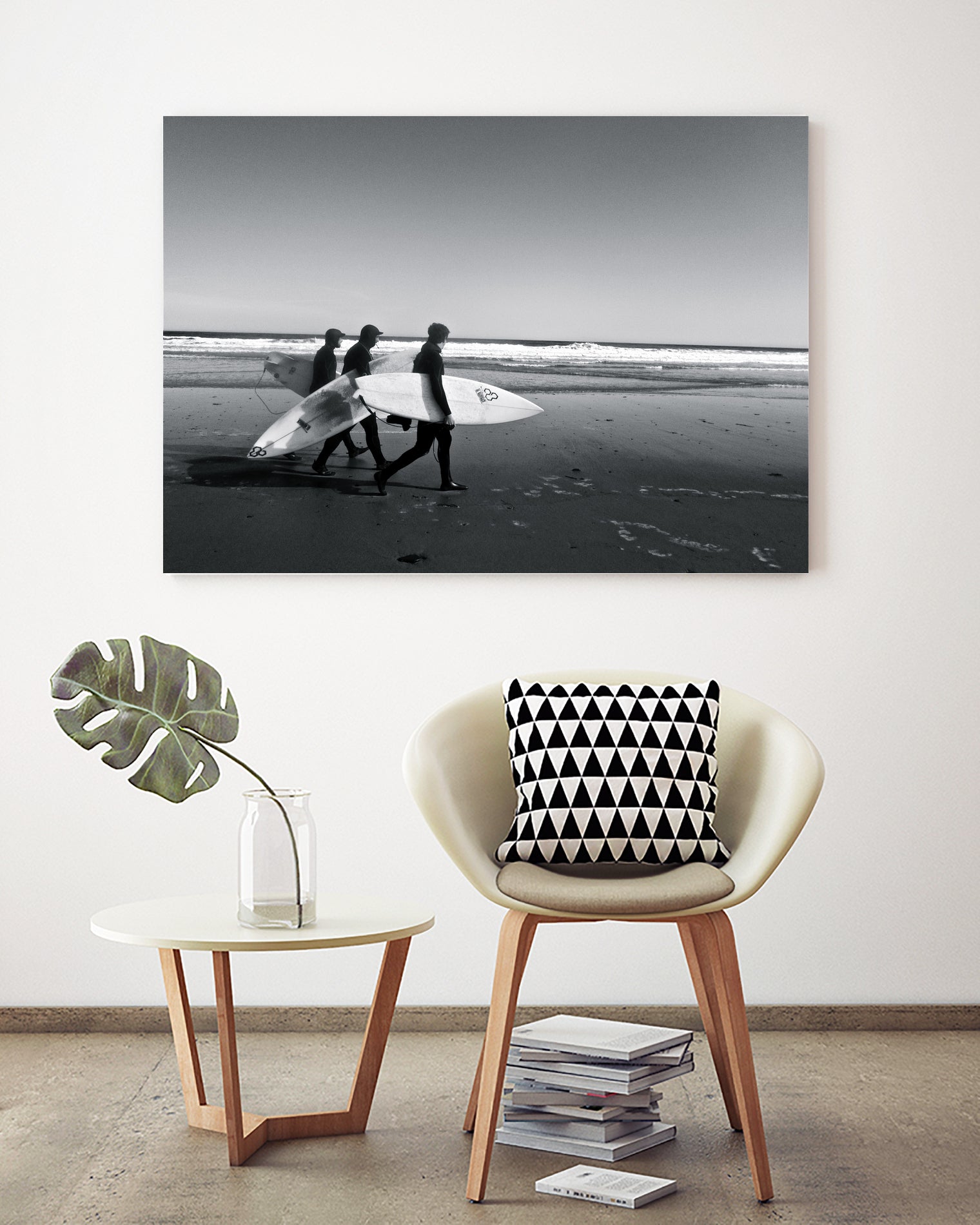 Surfers III by Pauline Aubut on GIANT ART - white coastal  sand