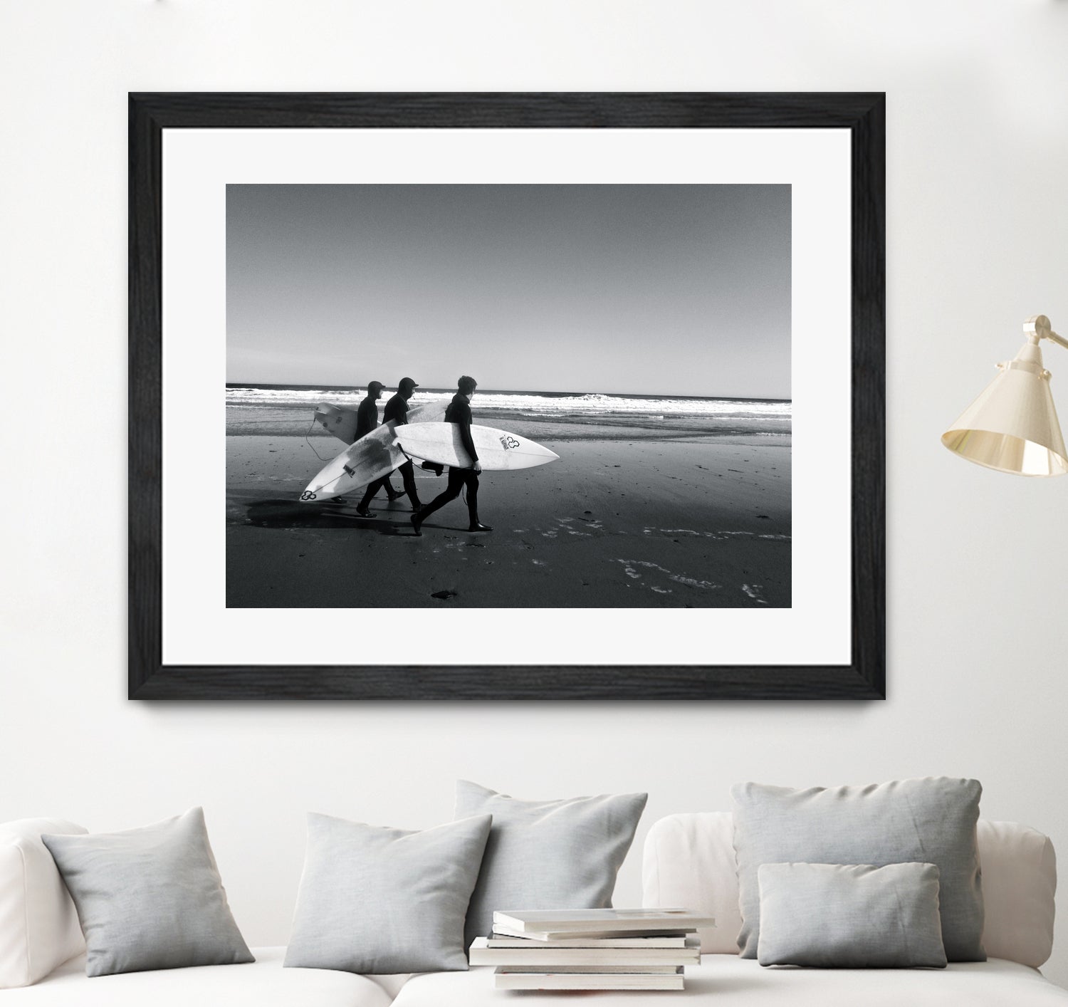Surfers III by Pauline Aubut on GIANT ART - white coastal  sand