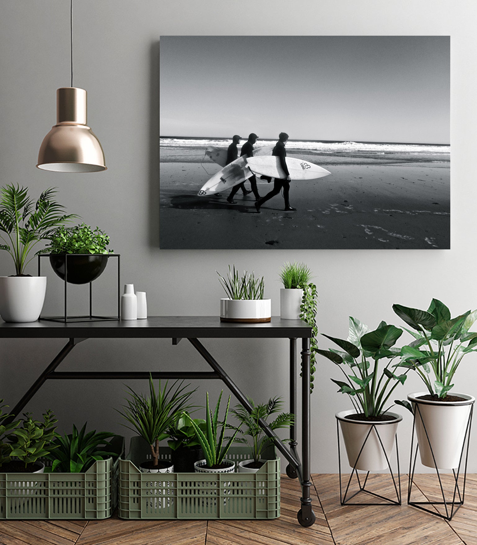 Surfers III by Pauline Aubut on GIANT ART - white coastal  sand