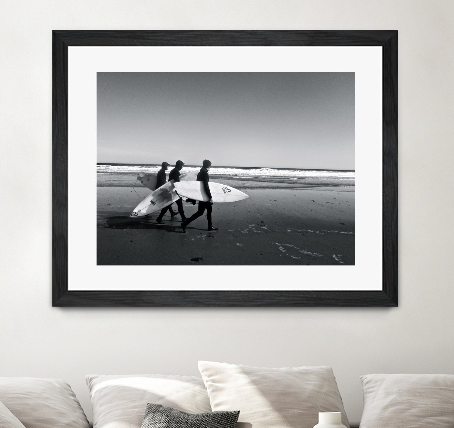 Surfers III by Pauline Aubut on GIANT ART - white coastal  sand
